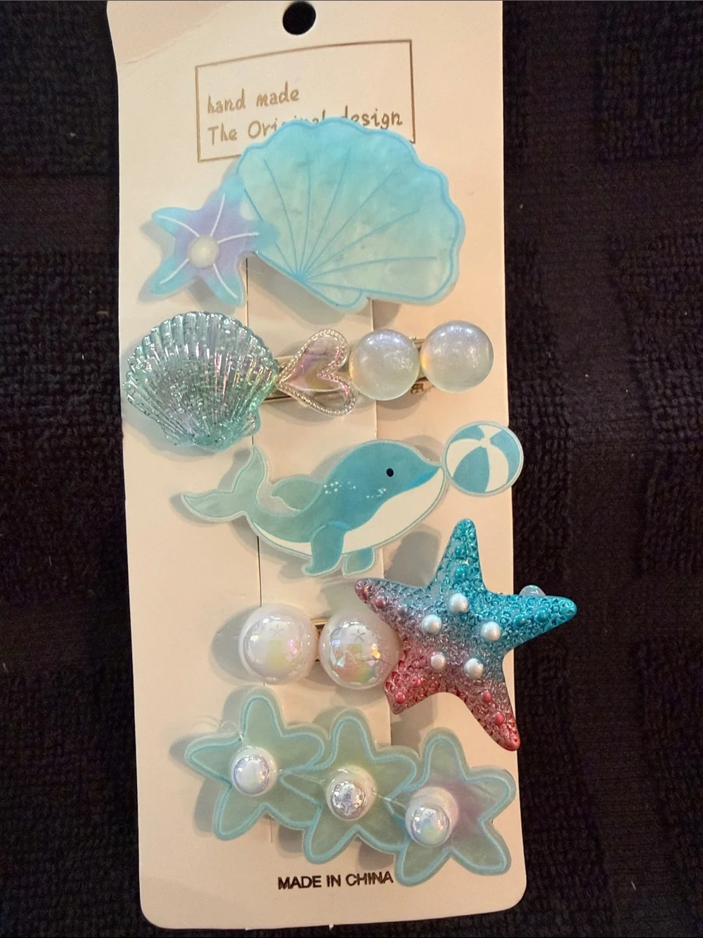 Sea Life Kids Hair Clip Set - Aqua Blue